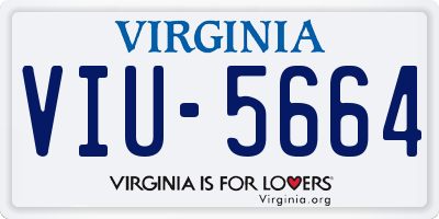 VA license plate VIU5664