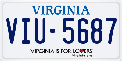 VA license plate VIU5687