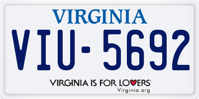 VA license plate VIU5692