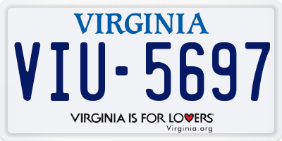 VA license plate VIU5697