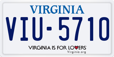 VA license plate VIU5710