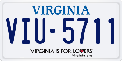 VA license plate VIU5711