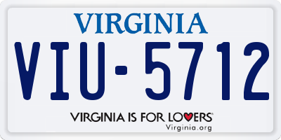 VA license plate VIU5712