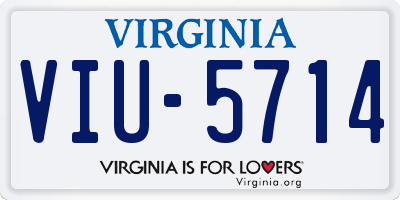 VA license plate VIU5714
