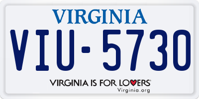 VA license plate VIU5730
