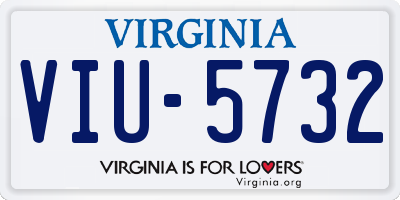 VA license plate VIU5732