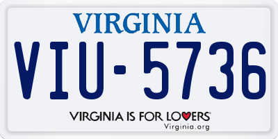 VA license plate VIU5736