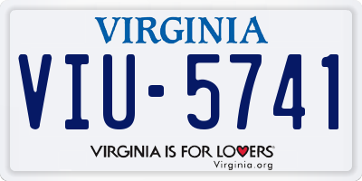 VA license plate VIU5741