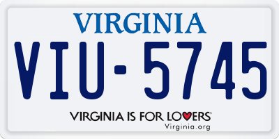 VA license plate VIU5745