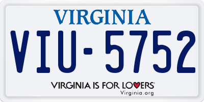 VA license plate VIU5752