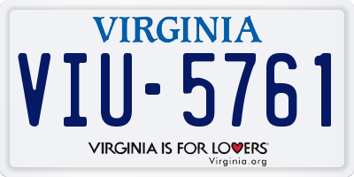 VA license plate VIU5761