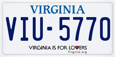 VA license plate VIU5770