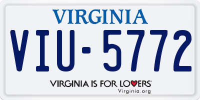 VA license plate VIU5772