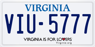 VA license plate VIU5777