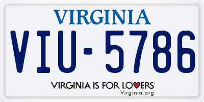 VA license plate VIU5786