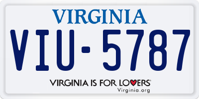 VA license plate VIU5787