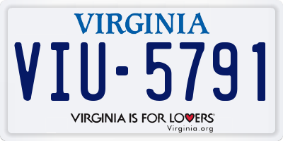 VA license plate VIU5791