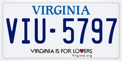 VA license plate VIU5797