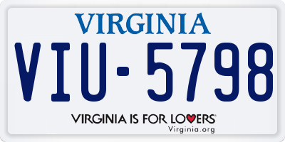 VA license plate VIU5798