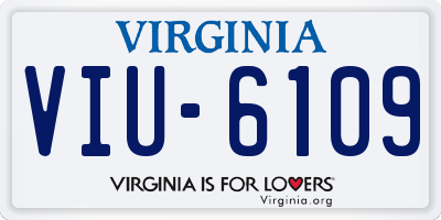 VA license plate VIU6109