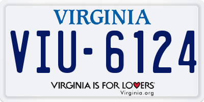 VA license plate VIU6124