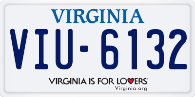 VA license plate VIU6132