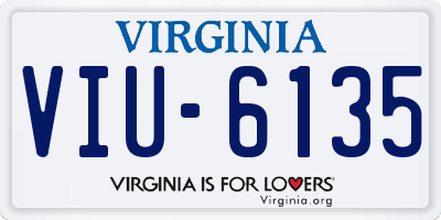 VA license plate VIU6135