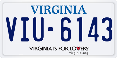 VA license plate VIU6143