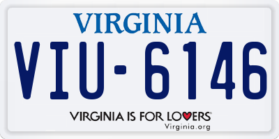 VA license plate VIU6146