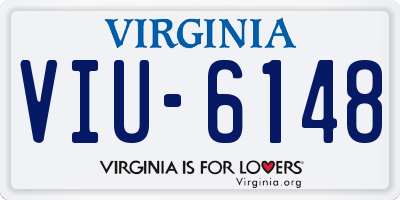 VA license plate VIU6148