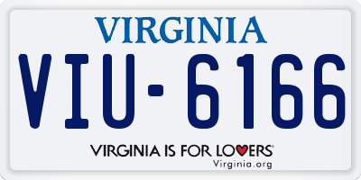 VA license plate VIU6166