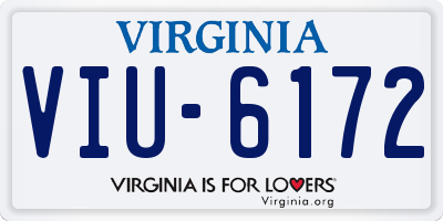 VA license plate VIU6172