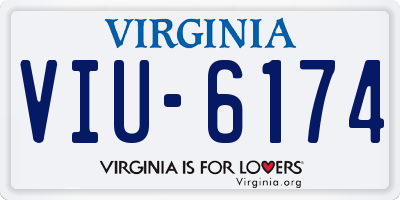 VA license plate VIU6174