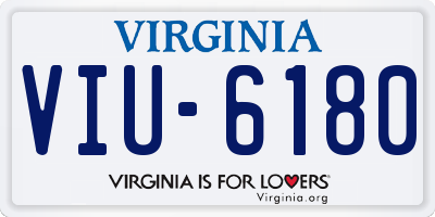 VA license plate VIU6180