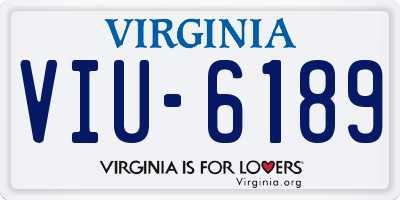 VA license plate VIU6189