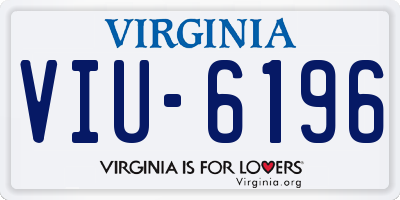 VA license plate VIU6196