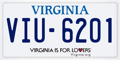 VA license plate VIU6201