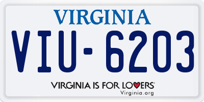 VA license plate VIU6203