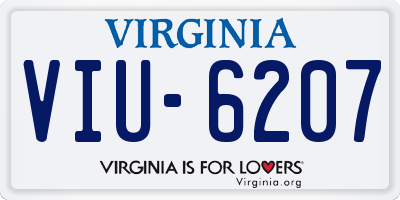 VA license plate VIU6207