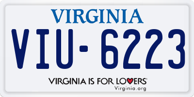 VA license plate VIU6223