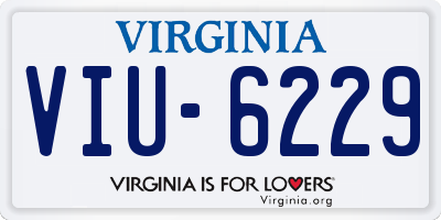 VA license plate VIU6229