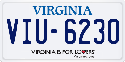 VA license plate VIU6230