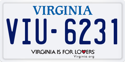 VA license plate VIU6231