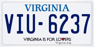 VA license plate VIU6237