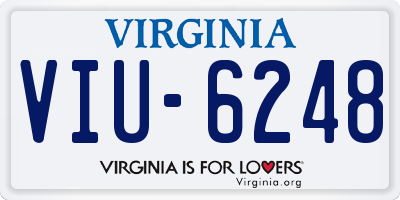 VA license plate VIU6248
