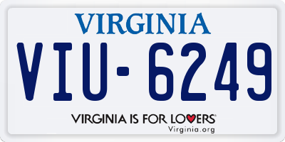 VA license plate VIU6249