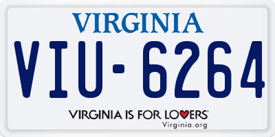 VA license plate VIU6264
