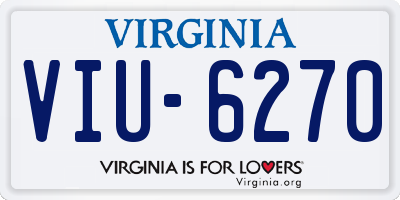 VA license plate VIU6270