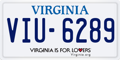 VA license plate VIU6289