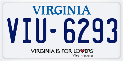 VA license plate VIU6293